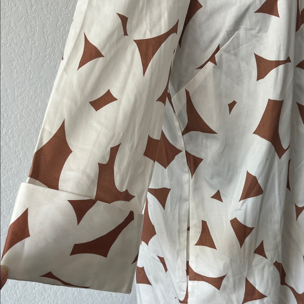 Tuckernuck Cream And Brown Patterned Button-Up Dr… - image 5